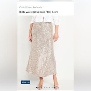 Old Navy Sequin Maxi Skirt - Gold